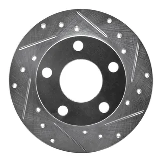 R1 Concepts EDZ-73018R Brake Rotor Drilled and Slotted Silver